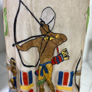 1923 Overdress met Egyptische motieven "Horus Eye, Uto and Pharaoh", antieke jurk, antieke jurk, flapjurk, jurk uit het jazztijdperk