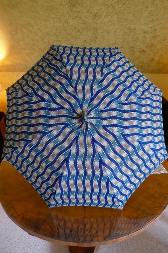 1840s Wool Umbrella, America, Biedermeier Parasol,