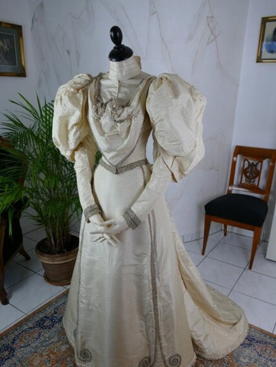 boxing Mark down Endure 1895 Art Nouveau Wedding Dress Antique Dress Antique Gown - Etsy UK