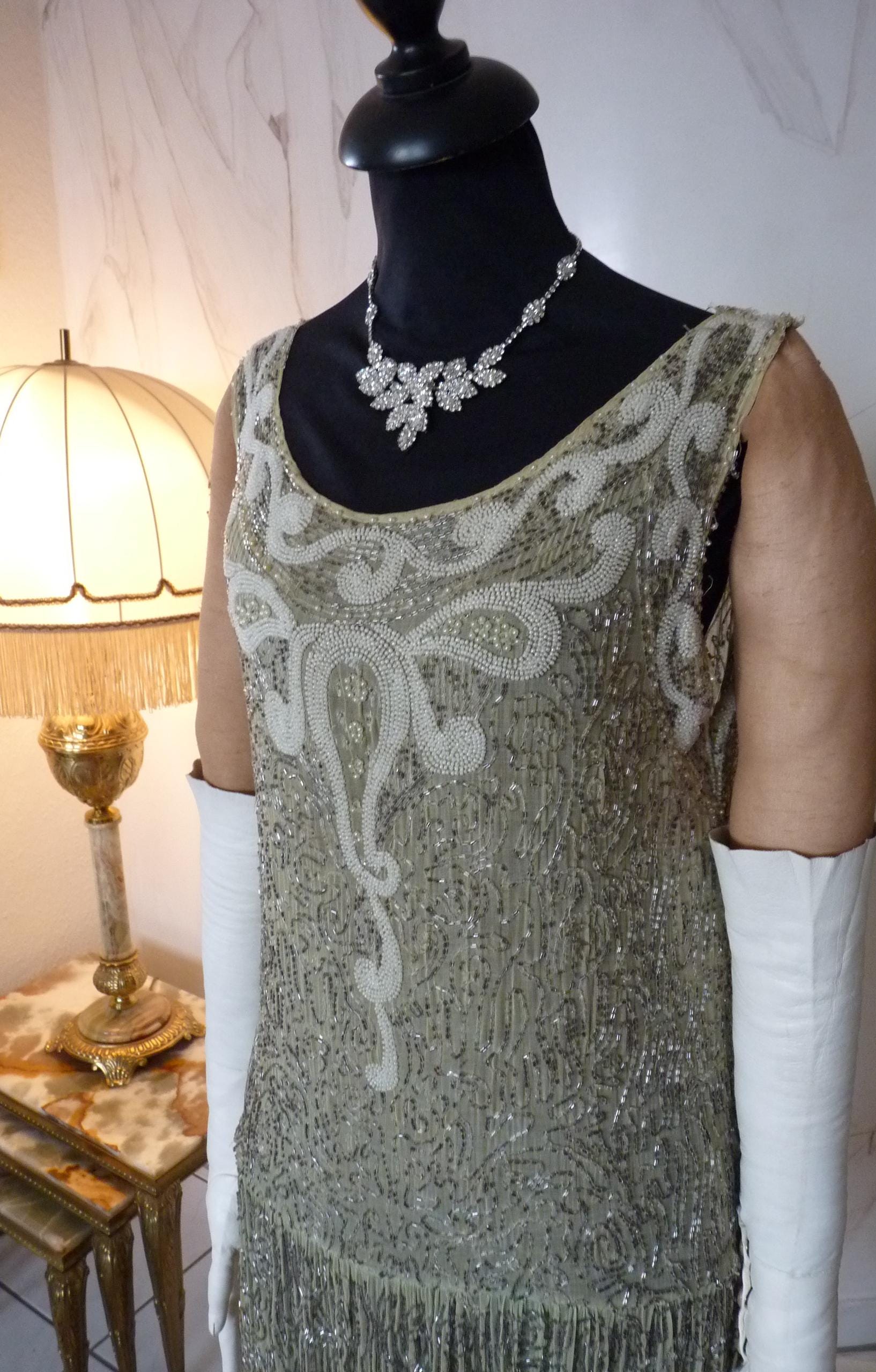 1925 Beaded Flapper Dress, Antique Charleston Gown - Etsy