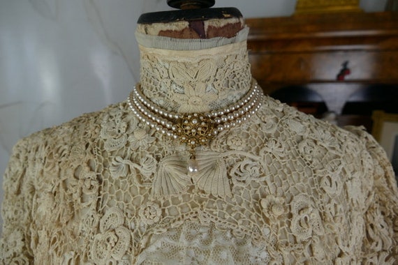 1901 Irish Crochet Lace Blouse Antique Blouse Victorian - Etsy