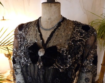 1904 Abito da sera eccezionale, abito edoardiano, abito antico, abito antico, robe ancienne, abito antico, Parigi, ca. 1904