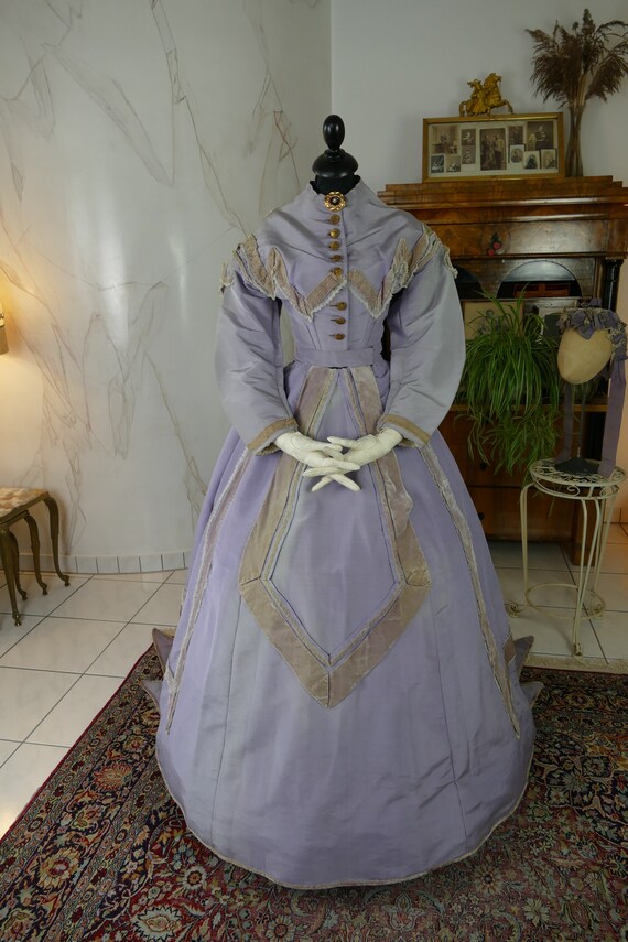 1866 Reception Gown America Cival War Dress Antique Dress Antique Gown Victorian Dress Antikes Kleid Etsy Canada