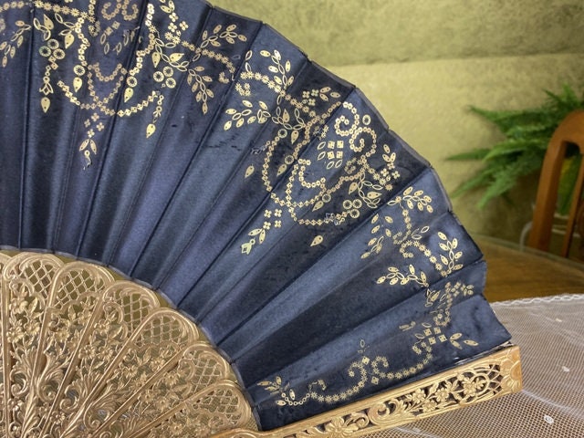 Antique Embroidered Folding Fan