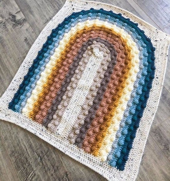 Rainbow Crochet Baby Afghan CUSTOM Etsy