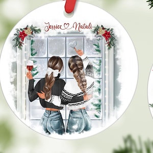 Best Friend Ornament, Best Friend Gift, Double Sided Print, 4 inches Christmas Ornament, Friendship Ornament, Best Friend Gift Ideas