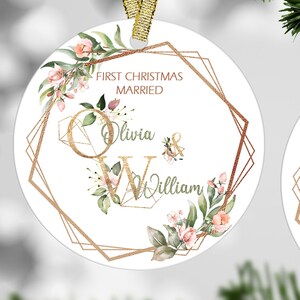 First Christmas Married Ornament, Unique Wedding Gift