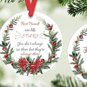 Adorable Best Friend Ornament 4&#39;&#39; Personalized, Unique Christmas Ornaments, Best Friend Christmas Gift, Personalized Gifts