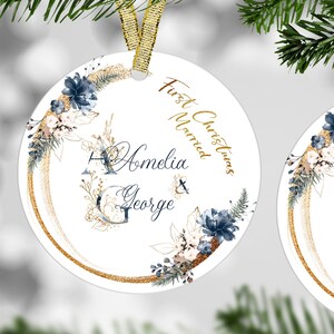 First Christmas Married Ornament, Unique Wedding Gift