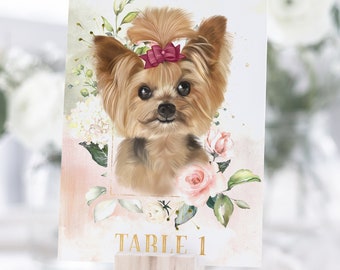 Dog Wedding Table Numbers, Cat Wedding, Unique Wedding Table Decor