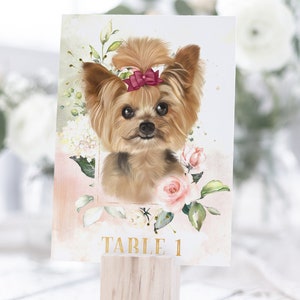 Dog Wedding Table Numbers, Cat Wedding, Unique Wedding Table Decor image 1