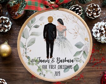personalized ornaments newlyweds