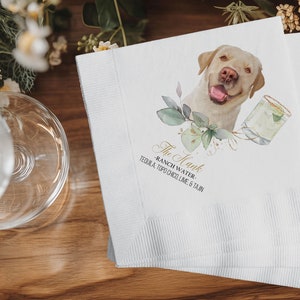 Benutzerdefinierte Haustier-Servietten, Hundehochzeits-Servietten, Haustier-Cocktailservietten, Hundeservietten, Hunde-Cocktailservietten, Katzenservietten, Eukalyptushochzeit