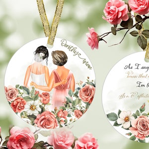 Personalized Mother of the Bride Ornament, Unique Mother of the Groom Gift