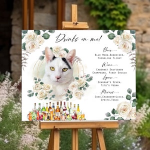 Signature Drink Dog Sign Canvas Print, Custom Pet Bar Menu Wedding Sign, Dog or Cat Signature Cocktail, Canvas Wrap Bar Sign