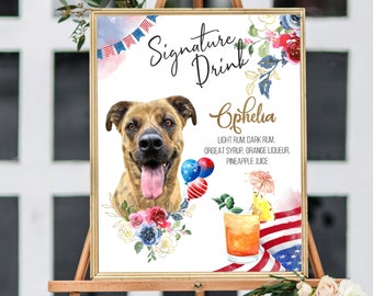 Wedding Pet Bar Sign - Custom 4th of July Decor - PRINTABLE SIGN