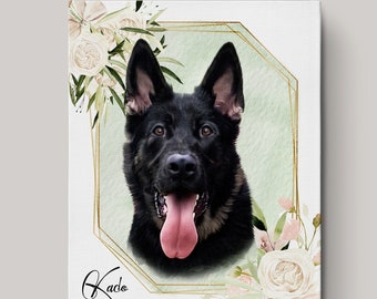 Personalized Watercolor Pet Portrait, Custom Dog Portrait, Custom Cat Portrait