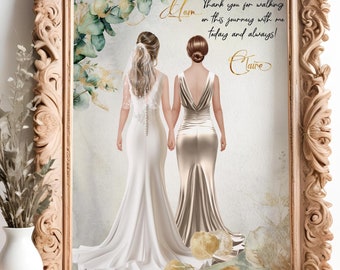 Mother of the Bride Gift – Custom Bridal Gift with Eucalyptus and Gold, Personalized Mother-in-Law Gift, Print or Digital Download