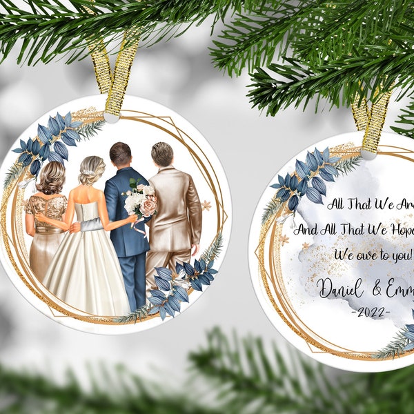 Parents Wedding Gift, Parents of the Bride Gift, Parents of the Groom Gift, Wedding Ornament with Parents, Mother In Law Gift, Father in Law