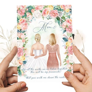 Walk Me Down The Aisle, cartão de casamento da mãe, cartão de proposta, cartão de casamento para impressão
