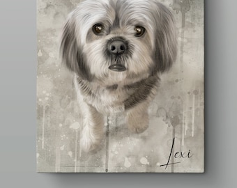 Personalisiertes Aquarell Haustier Portrait, Personalisiertes Hundeportrait