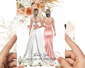 Thank you for being my Bridesmaid Card, Spring Wedding