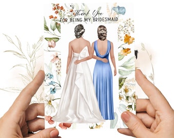 Thank you for being my Bridesmaid Card, Spring Wedding