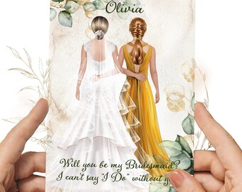 Will you Be my Bridesmaid Proposal Card, Eucalyptus Wedding