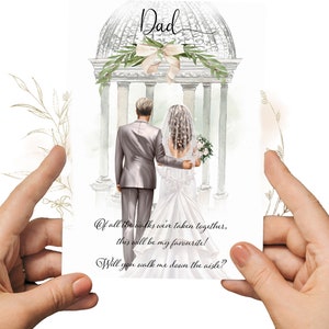 Walk Me Down The Aisle, Dad Wedding Proposal Card (Printable)