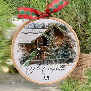 Op maat gemaakt aquarelhuisornament: nieuw huiscadeau, slotcadeau makelaar