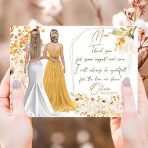 Personalized Wedding Gift Card for Mom, Dry Flowers  Wedding