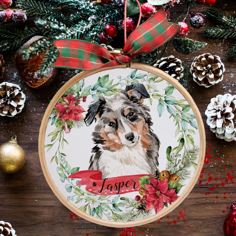 Australian Shepherd Ornament 4'' Personalized Dog Etsy