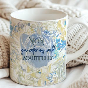 Personalized Floral Mother&#39;s Day Mug: Watercolor Design