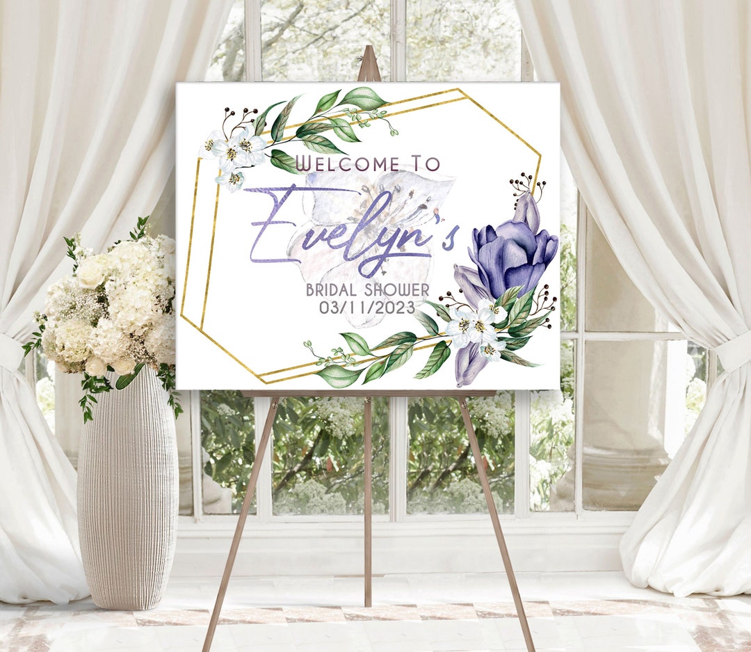 Purple Bridal Shower Welcome Sign - Etsy