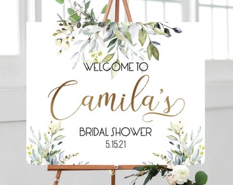 EUCALYTPUS | Bridal Shower Sign, Digital Download, Bridal Shower Decorations, Greenery Bridal Shower, Bridal Shower Welcome Sign