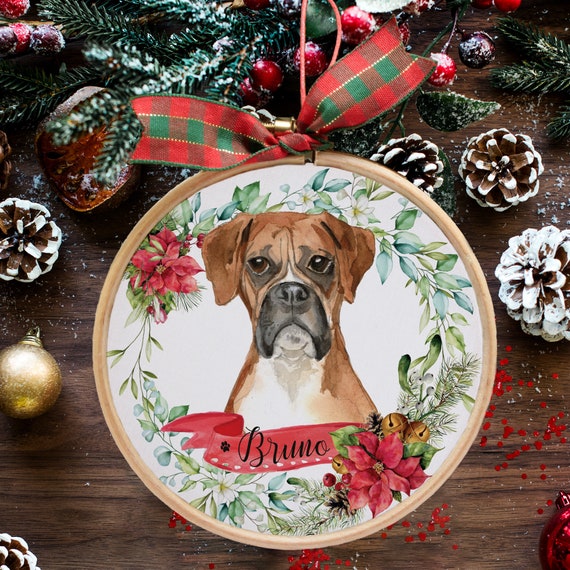 Boxer Dog Ornament 4 Personalized Pet Ornament Etsy
