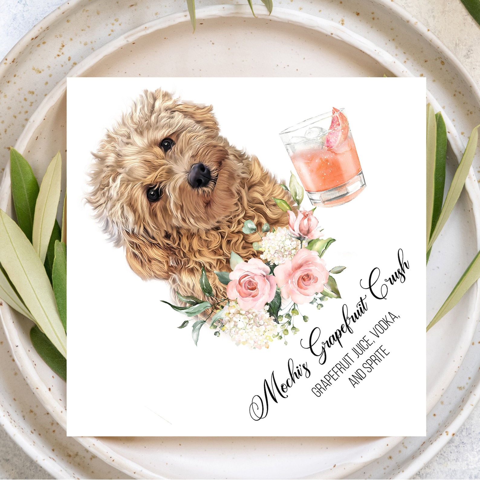 Dog Cocktail Napkins Wedding Napkins Personalized Wedding Etsy