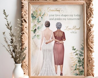 Personalized Grandmother of the Bride Gift, Grandparents Gifts