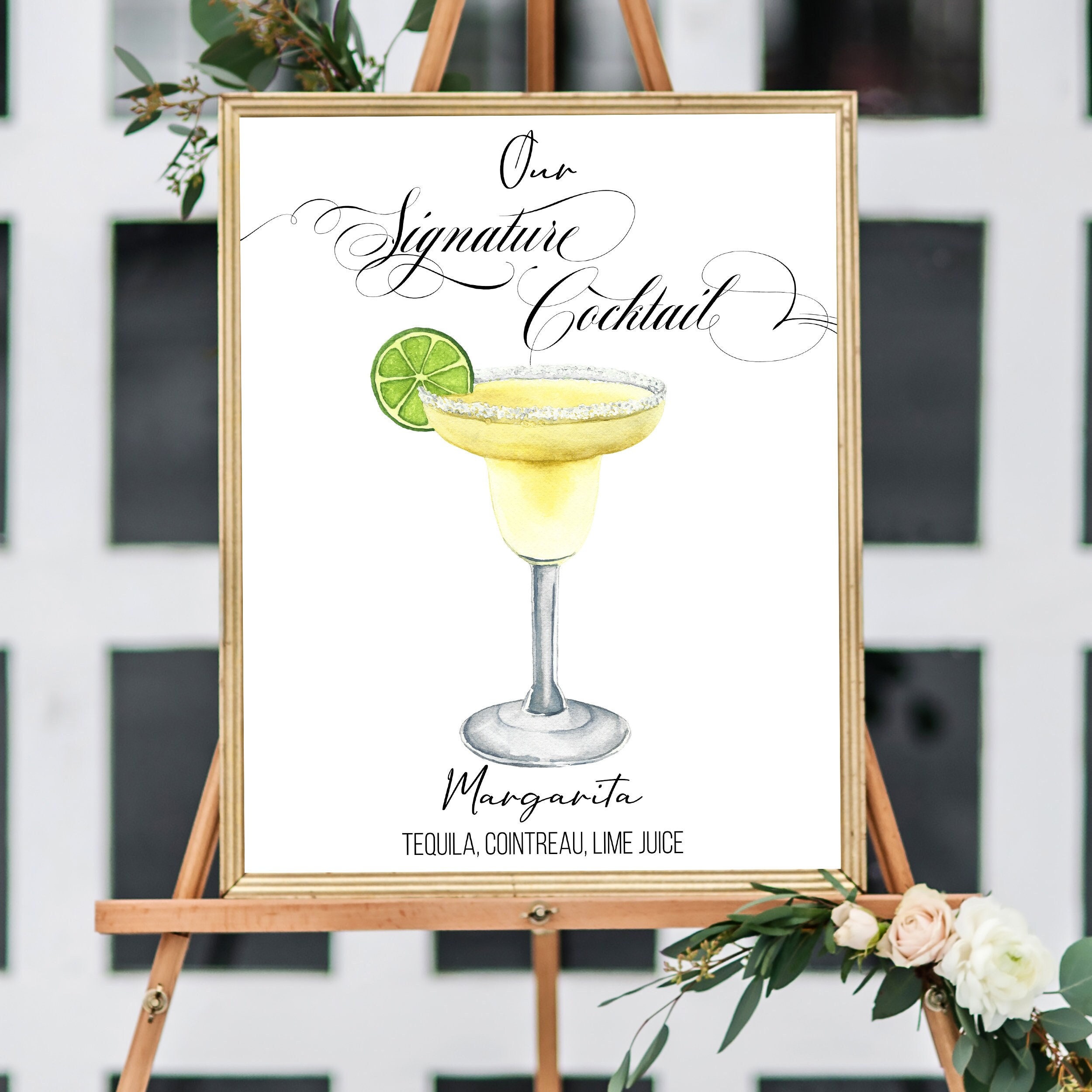 Margarita Sign Margarita Drink Menu Margarita Drawing | Etsy