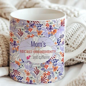 Mug maman amusante, cadeau personnalisé pour la fête des mères, tasse à café florale, tasse personnalisée pour maman