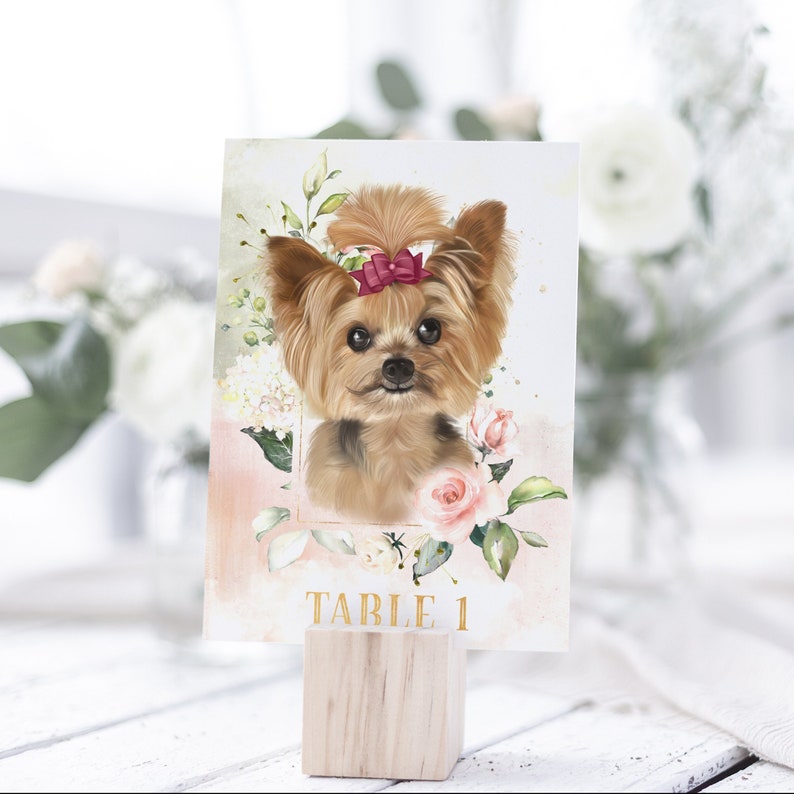 Dog Wedding Table Numbers, Cat Wedding, Unique Wedding Table Decor image 1