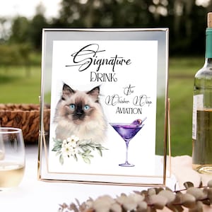 Cat and Dog Bar Sign - Wedding Decor - PRINTABLE SIGN