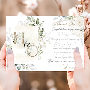 Congratulations Wedding Card, Greenery Wedding
