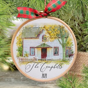 Op maat gemaakt aquarelhuisornament: nieuw huiscadeau