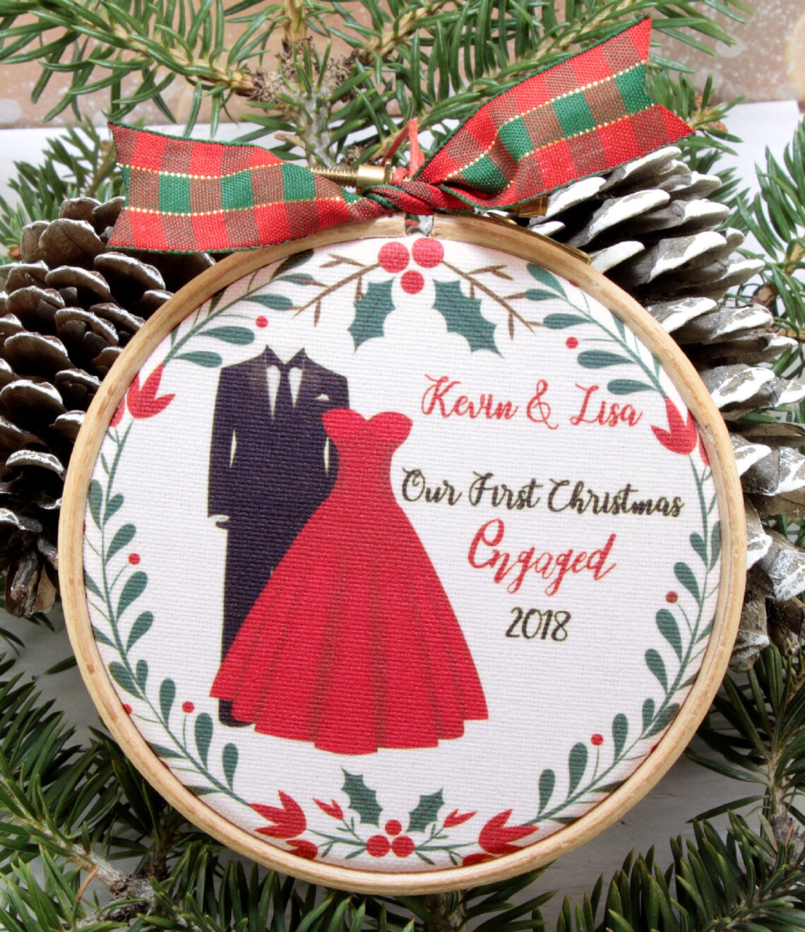 Engagement Christmas Ornament Personalized 4'' Our Etsy
