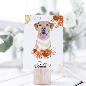 10 copie di numeri per tavoli da matrimonio con l'illustrazione del tuo animale domestico, decorazioni per tavoli da matrimonio, decorazioni in ruggine