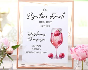 Pink Champagne Sign, Editable Template, Instant Download