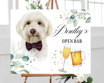 Personalized Dog and Cat Wedding Bar Menu Sign - Spring Wedding - PRINTABLE SIGN