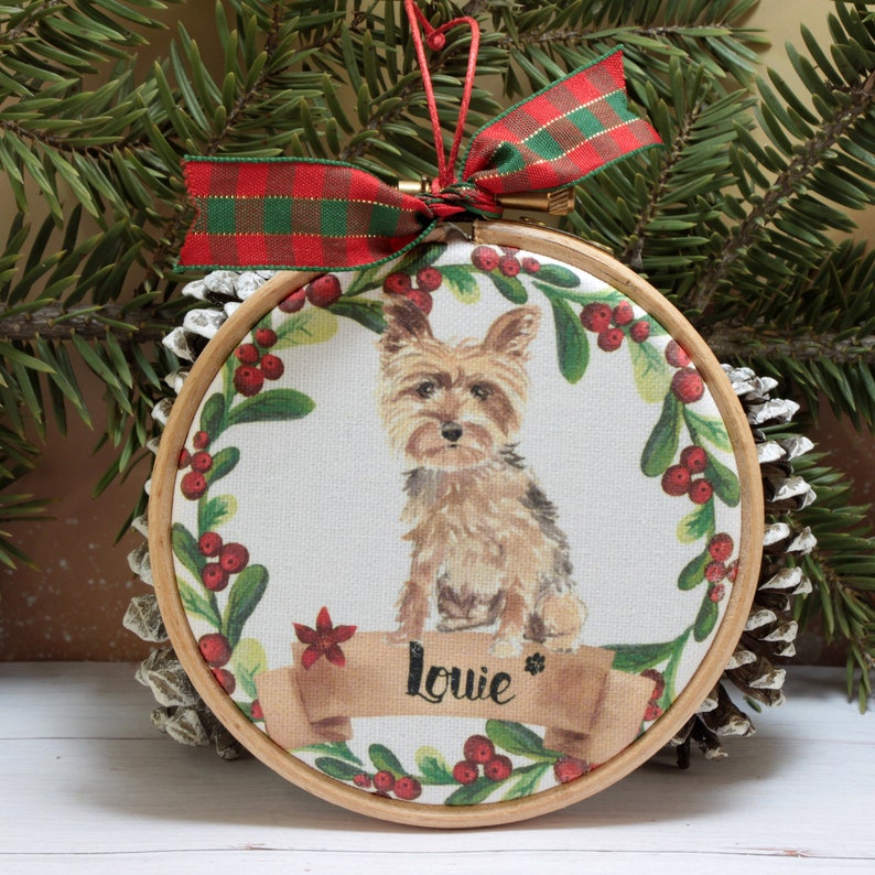 Personalized Pet Ornament Customized With Dogs Name Xmas Gift Wrapped Pug Dog Christmas Tree Ornament
