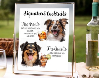 Dog Signature Drink Sign, Cat wedding